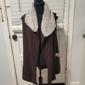 Le Moda Brown Sherpa Vest